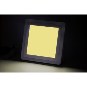 24+12W Renkli Panel Led Armatür DIŞ MAVİ- İÇ 3000K