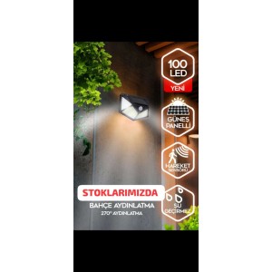 100 ledli solar güneş enerjili armatür 